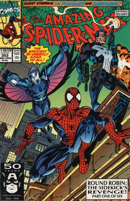 Marvel Comics Amazing Spiderman Volume 1 # 353 F/VF w/ Punisher & Darkhawk
