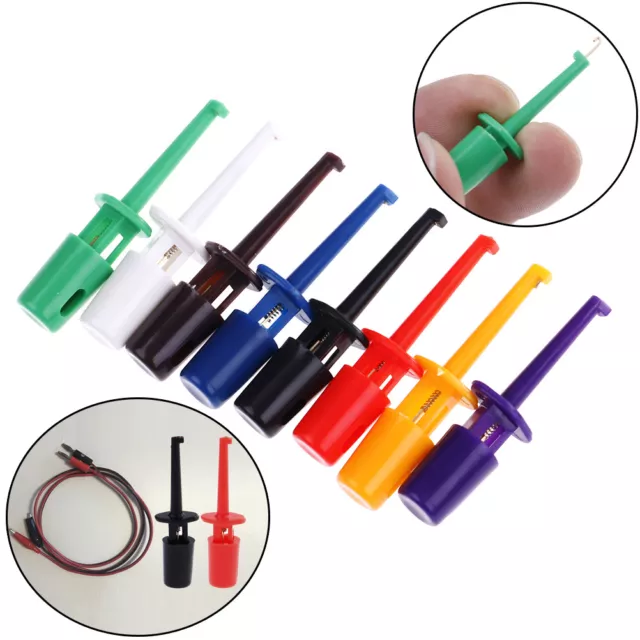 12 x utile set clip gancio sonda cavo multimetro attacco clip connettore H*t~