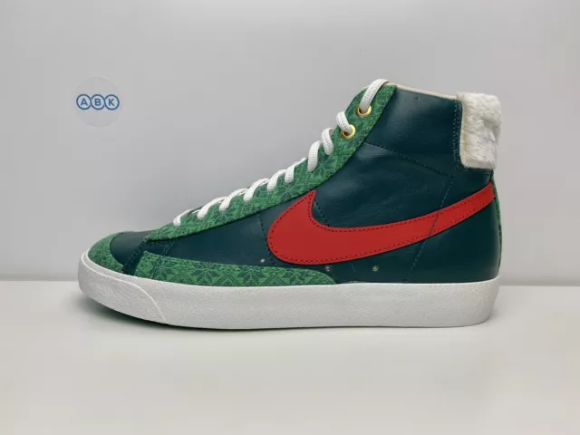 NIKE BLAZER MID 77 Vintage Green Red Nordic Christmas UK Size 7 EU