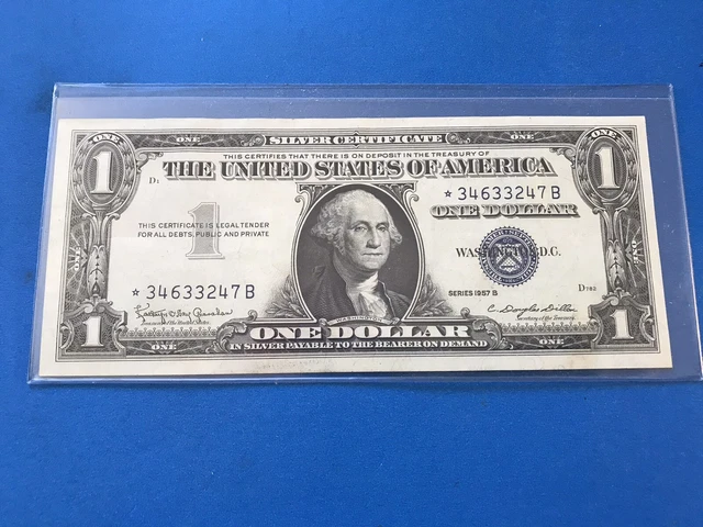 1957 B $1 Silver Certificate "STAR NOTE"....Lot #31