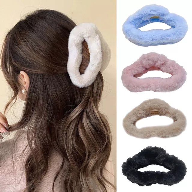 Faux Fur Hair Claw Clip Shark Clip Plush Hair Clip Hairy Ponytail Clip Hairpin