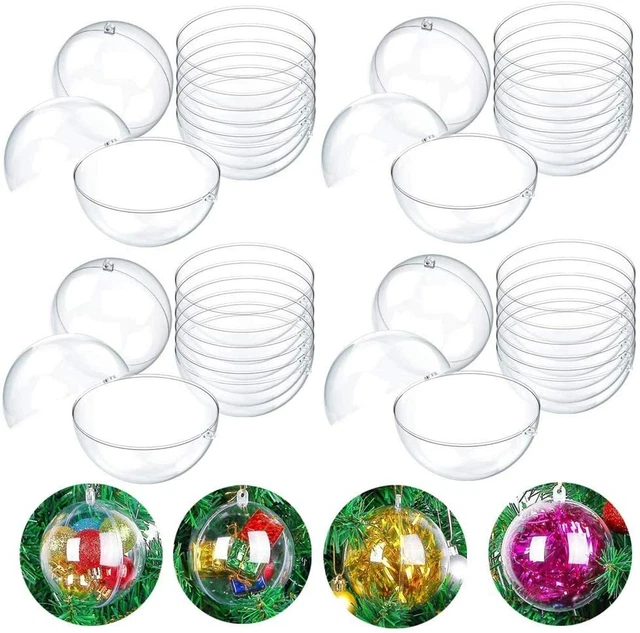 NEW CHRISTMAS ORNAMENT Balls Fillable DIY Clear Plastic Decoration