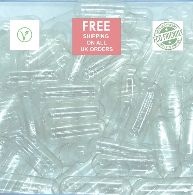 1000 Capsule Vegane Pullulan Vuote Trasparenti Taglia #1 Eco-Friendly Miglior Prezzo su eBay