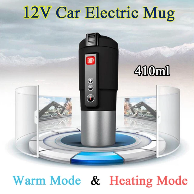 410ml Travel Car Coffee Mug Temperature Boiling Heated Cup Electric Kettle 12V