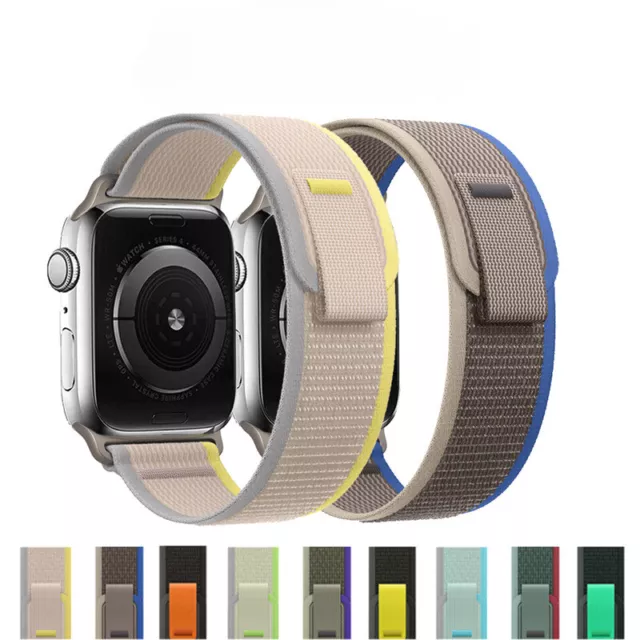 Nylon Loop Watch Band Strap For Apple Watch Series 9 41mm 45mm S9 9th gen