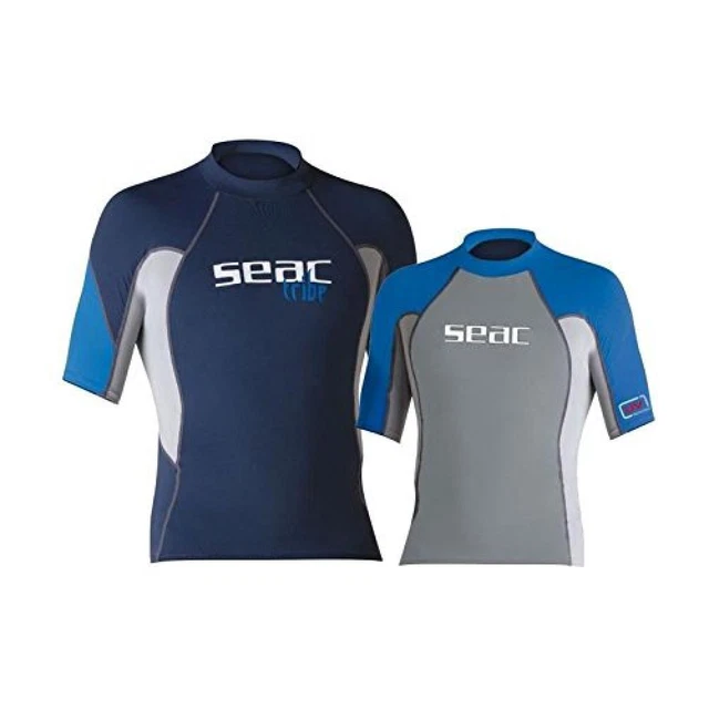 (TG. S) Seac RAA Short Evo Uomo Maglia Protettiva Rash Guard per Snorkeling e Nu