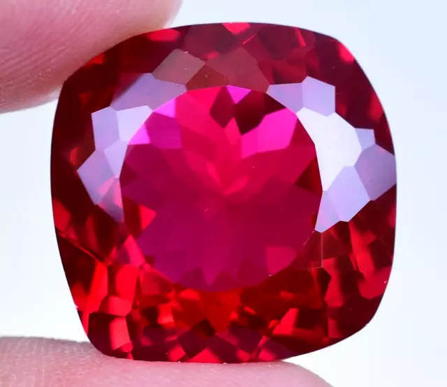 37.20 CT Natural Mozambique Blood Red Ruby Certified Excellent Cushion Gemstone
