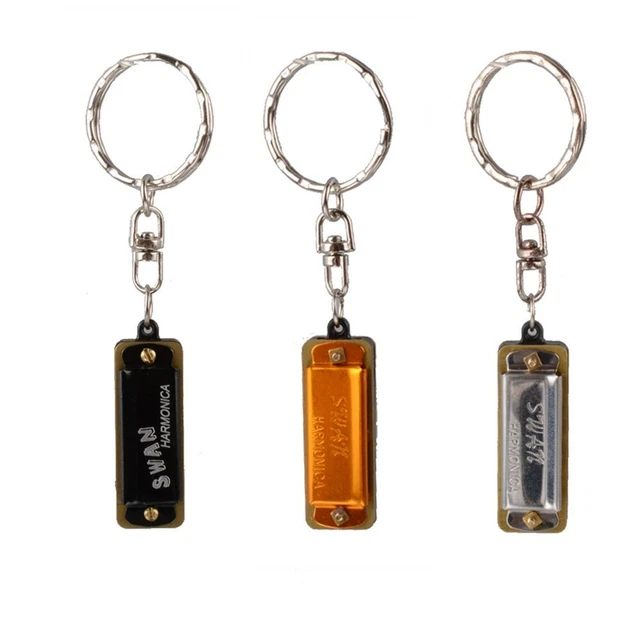 1.38 " X 0.51 " Harmonica Porte-Clé 4 Trous 8 Ton Instruments Portable