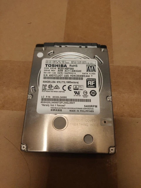 Disque Dur Notebook SATA 250 Go ST9250315AS 5400 Tr/min 2,5" 6,35 Cm