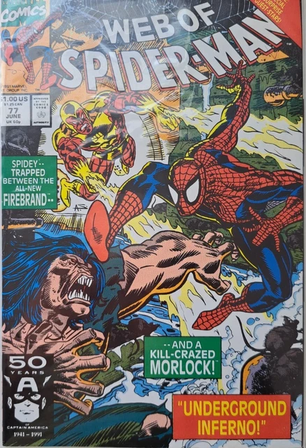 Web of Spider-man Vol. 1, #77 Marvel Comics June 1991, Excellent Condition 2