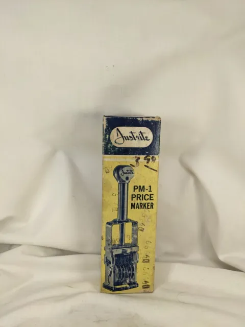 Vintage A&P Justrite PM1 Price Marker used stamper machine retail pricing