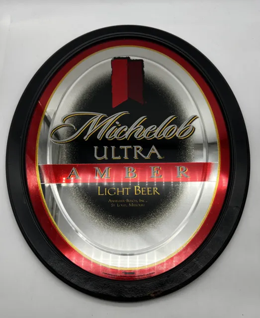 Michelob Ultra Amber Light Beer Anheuser Busch Bar Mirror Sign