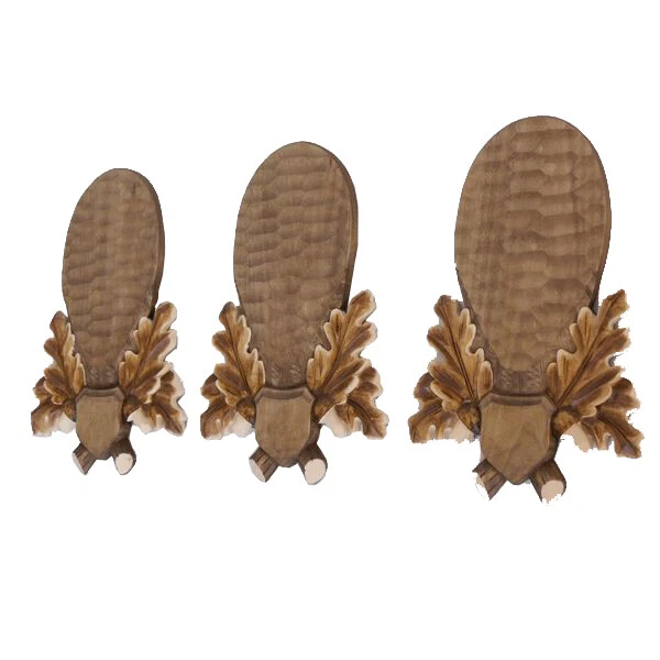 3 Pieza Escudo de Trofeo Gh 29,5 CM Tallado Corzo Cornamentas Braun Tintado