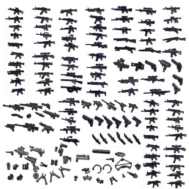 Miniature Military Weapon Accessories – Guns, Pistols & Rifles For Minifigures