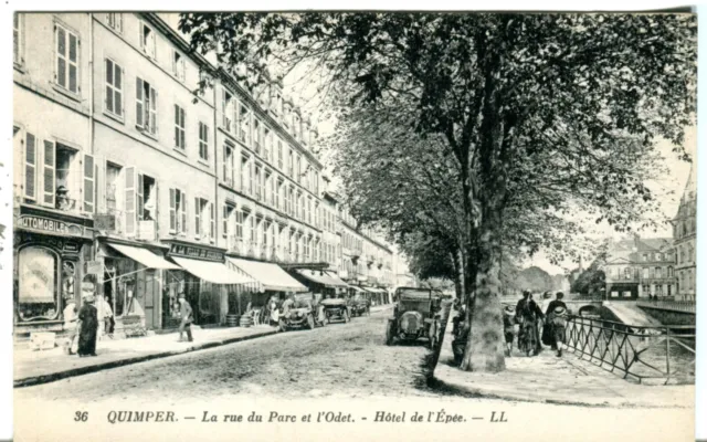 France Quimper La Rue du Parc et l'Odet Hotel de l'Epee Levy & Neurdein postcard