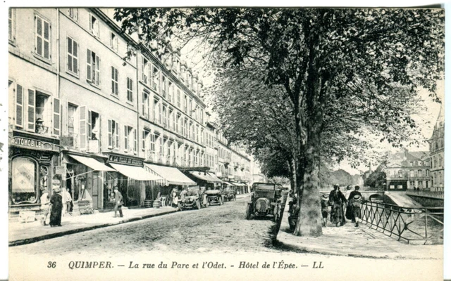 France Quimper La Rue du Parc et l'Odet Hotel de l'Epee Levy & Neurdein postcard