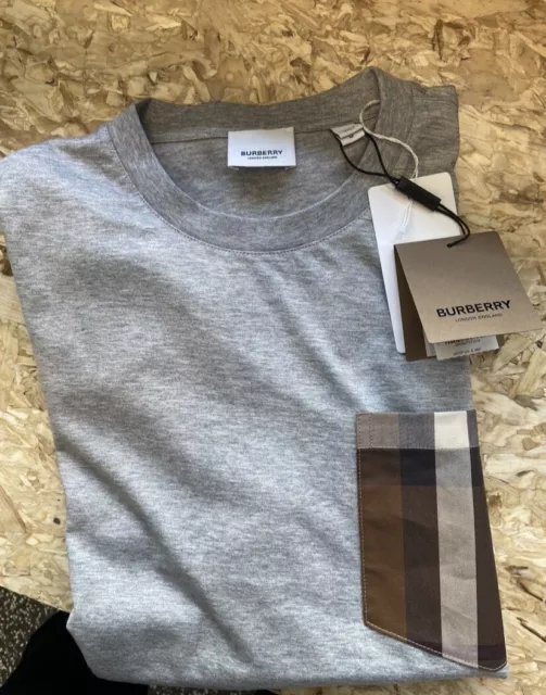 Burberry Carrick Check Pocket Tee Size Medium