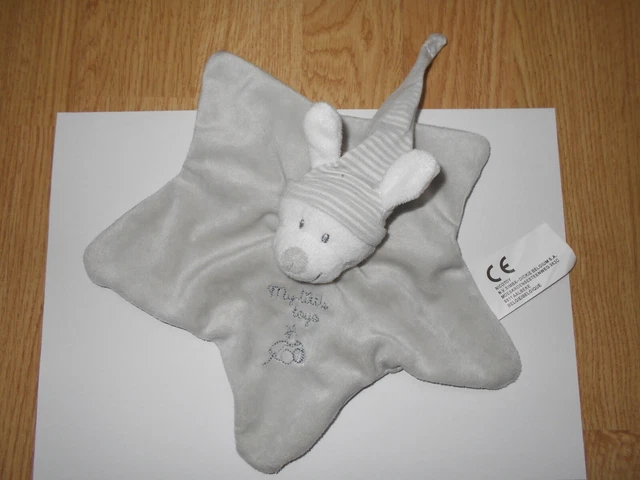 DOUDOU plat étoile lapin gris souris NICOTOY SIMBA my little toys rayé