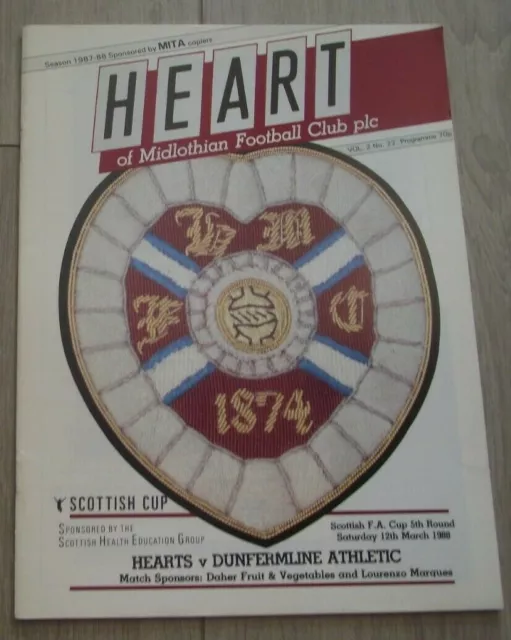 1987-88 (Mar)   Hearts v Dunfermline -  Scottish Cup Round 5