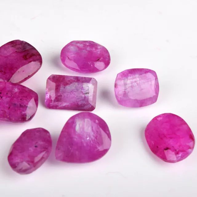 Natural Pink Ruby Loose Gemstones Lot, Faceted Mix Cut Ruby Stone 81 Ct 10 Pcs