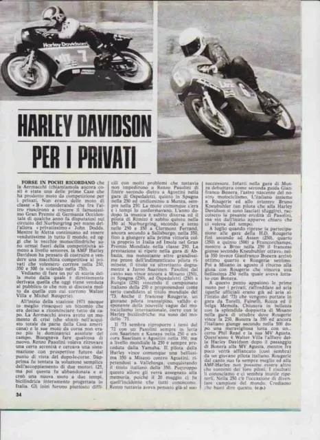 Pubblicita'  Advertising-  Harley Davidson Hd  '74-Motosport Epoca Moto Gp