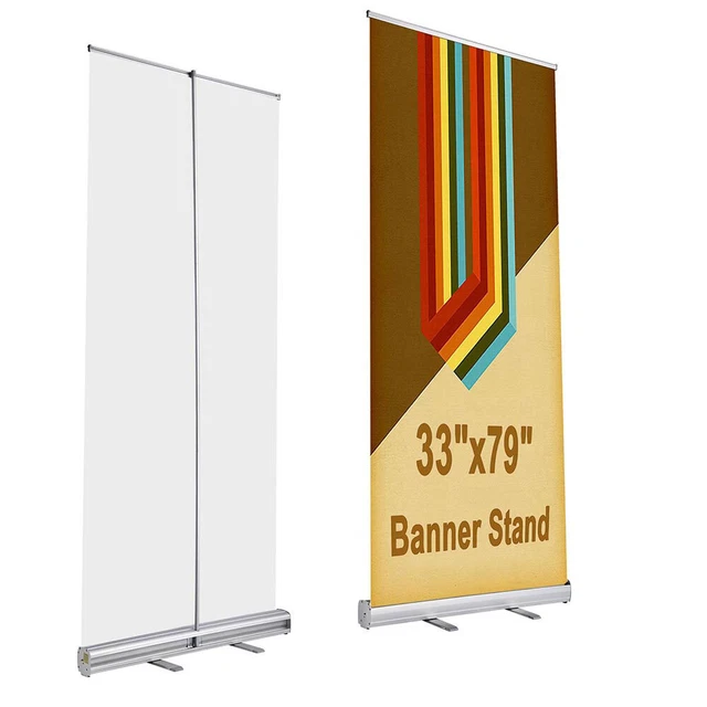 6 Pcs 33x79" Retractable Roll Up Banner Stand Trade Show Display Weekend Market