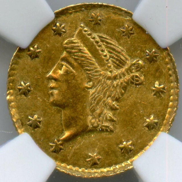 Undated(1854) 25C Liberty Round 25 Cents, BG-224, R.3, NGC UNC