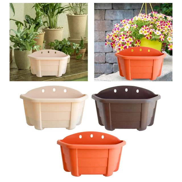 Support Suspendu Pour Pots De Fleurs – Pour Balustrade De Balcon, Clôture – En Fer, Décoration Extérieure – Jardinière Murale Pratique - 7