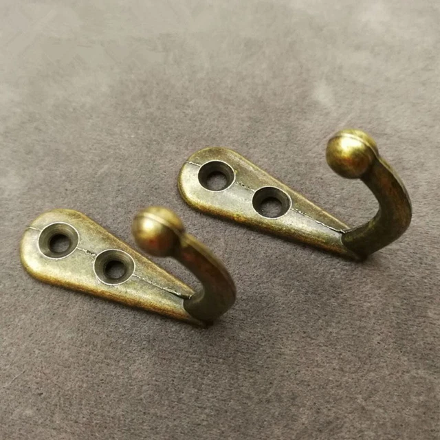 5 Pcs Antique Thick Brass Coat Hook Wall Door Hanger Hat Bag Robe Alloy Hooks