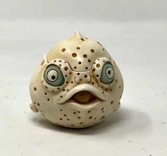 Vintage Harmony Kingdom Roly Polys Monica Pufferfish Trinket Box - Retired NIB