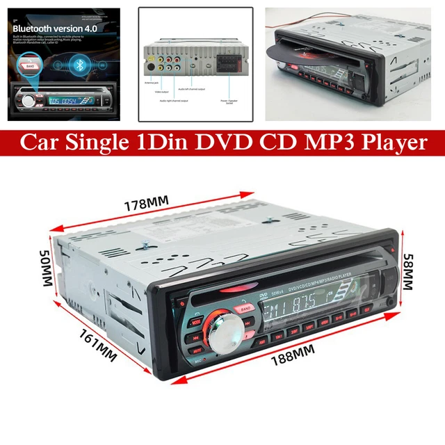 Single Din Auto DVD MP3 Player Audio Stereo USB/AUX/SD FM BT In-dash Radio Parts
