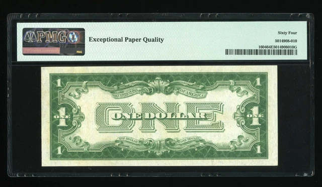DBR Rare 1928-D $1 Silver Fr. 1604 DB Block PMG 64 EPQ Serial D82598472B 2