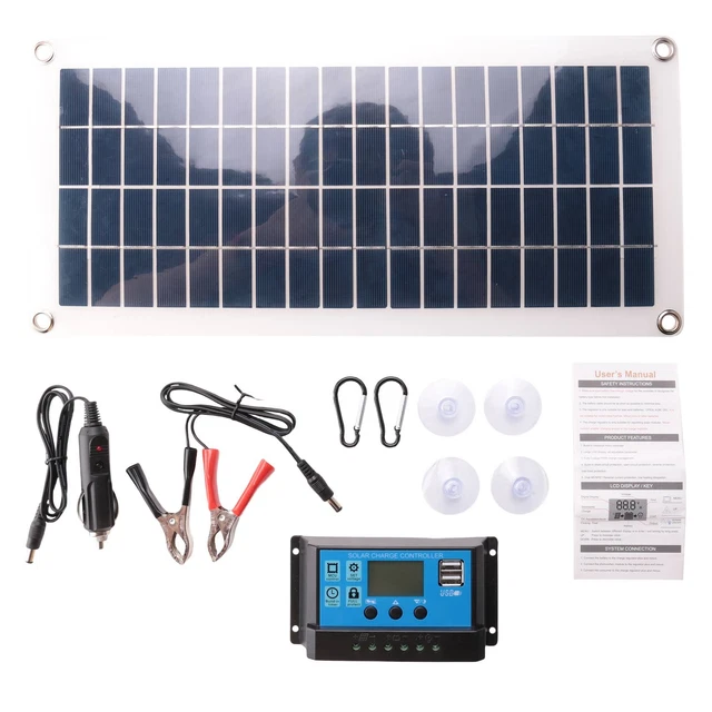Cellules Solaires Flexibles De Panneau Solaire De 10W Pour La Batterie Solaire De Camping De Fourgon De Toit De Bateau De Rv De Voiture Module De Controleur Solaire 50a