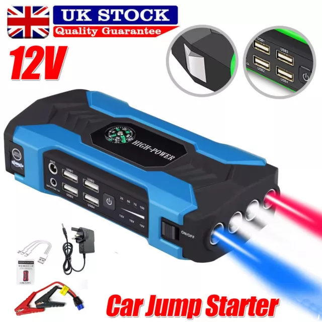 Portable Car Jump Starter Booster Jumper Box Power Bank Battery Charger 28000mAh