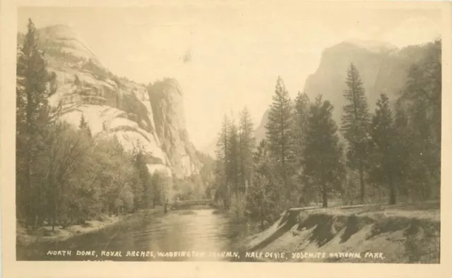 California C-1910 North Dome Royal Arches Yosemite RPPC Photo Postcard 20-3080