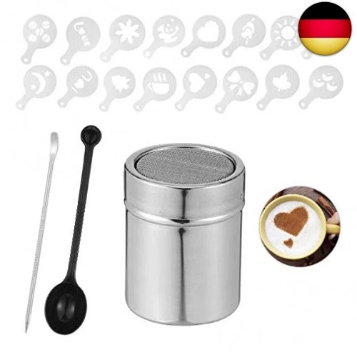 1 Stücke Kakao-Streuer aus Edelstahl Edelstahl-Pulver Streuer für Kaffee P