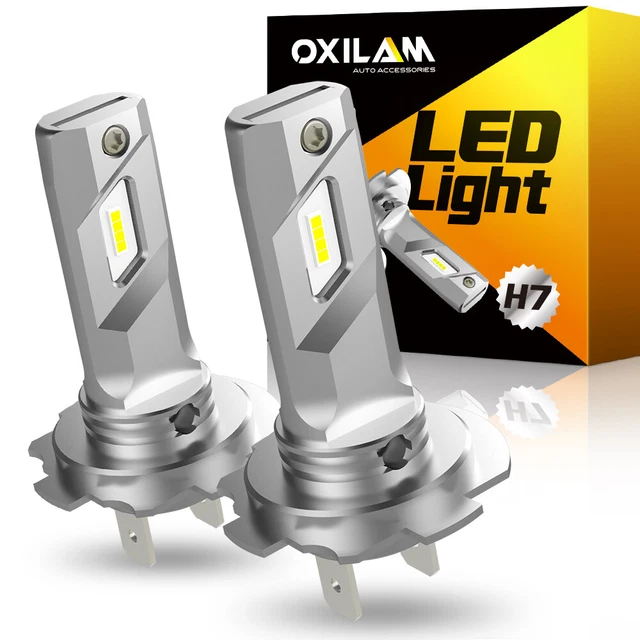 2X OXILAM H7 LED Headlight Kit High Low Beam Bulbs Bright White Fanless Wireless