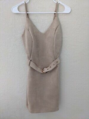 Haute Monde Beige Dress With Belt, Size S