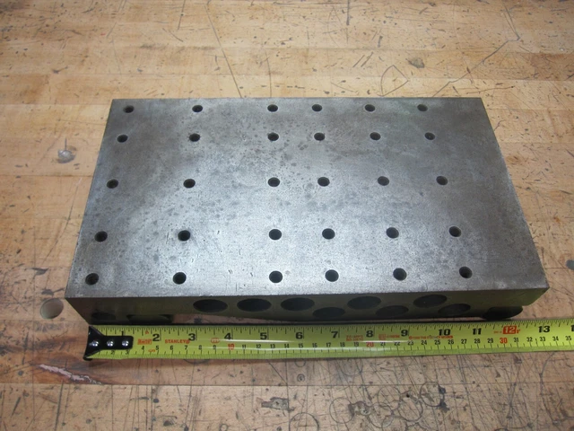 Large heavy drilled tapped toolmakers Sine Bar 12-3/8" x 7-1/64" x 2.306" tall
