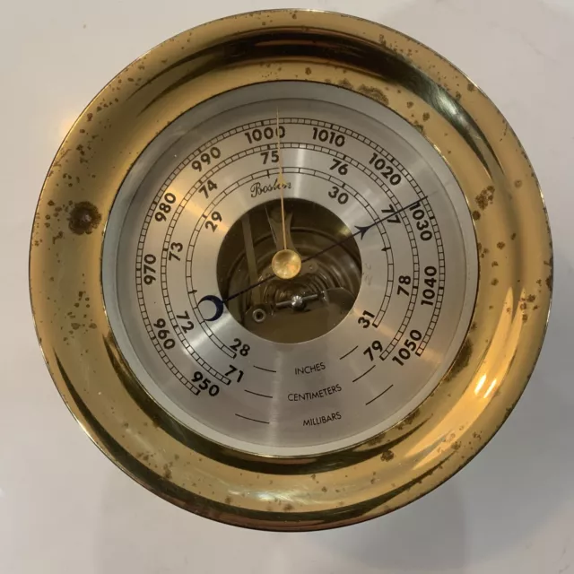 Vintage BOSTON Chelsea Ships Maritime Brass Barometer by Chelsea Clock USA