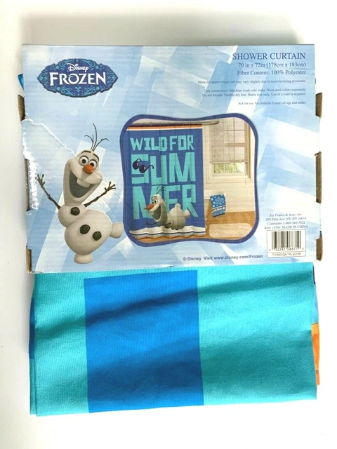 Cortina de ducha congelada Disney 70"" X 72"" 100 % poliéster nueva con etiquetas