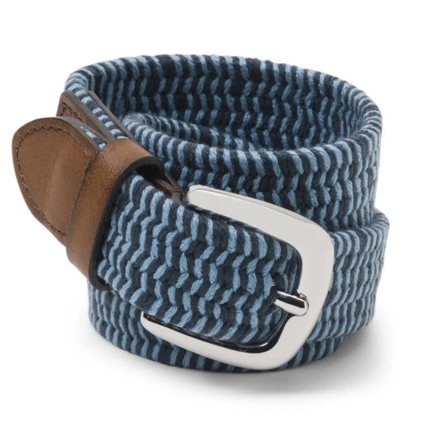 Janie and Jack blue and navy woven braided stretch belt size 2t-3T