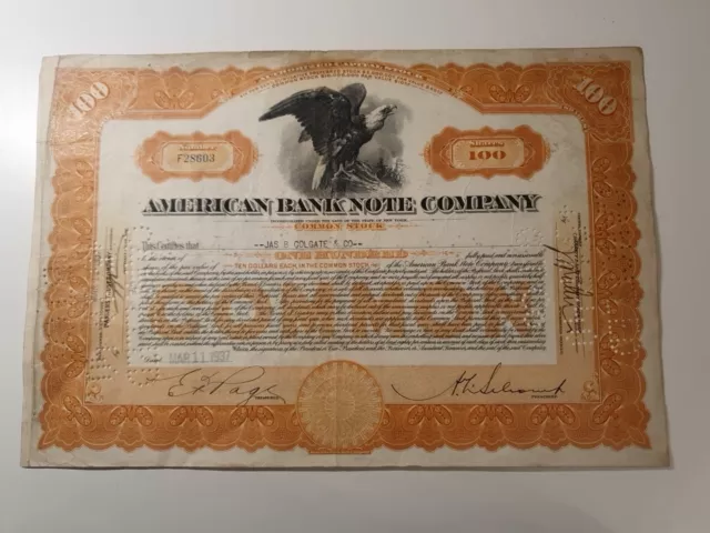 American Bank Note Company New York 1937 Adler-Vignette