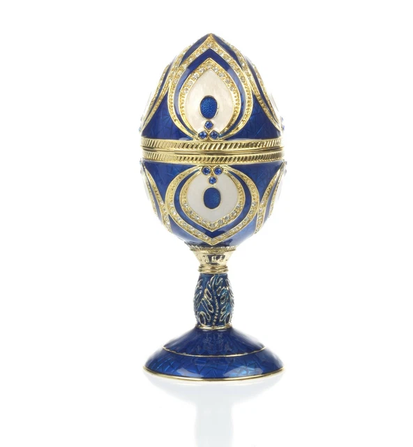 Boîte à bibelots vert Faberge et musique à la main par Keren Kopal & Cristaux