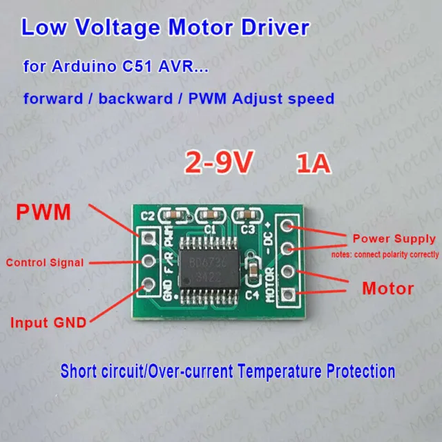3.3v 5v Mini DC Motor Driver Controller Board Module Reversible CW CCW F Arduino