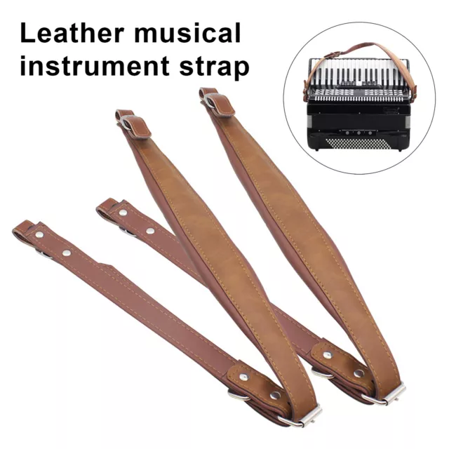 2Pcs Soft Padded Accordion Straps Leather Adjustable Accordion Shoulder Harness