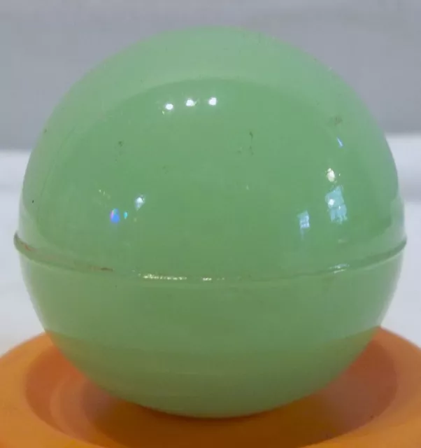 Vintage Green JADEITE GLASS Lamp Shade Finial 1 1/4" Round Ball