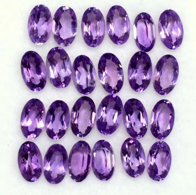 Natural African Amethyst 6X4 Mm Oval Cut Calibrated Faceted Loose Gemstone Lot