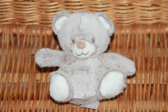 Doudou Tex Baby Ours Marron Beige Chine Blanc Boule 14 Cm  Neuf*