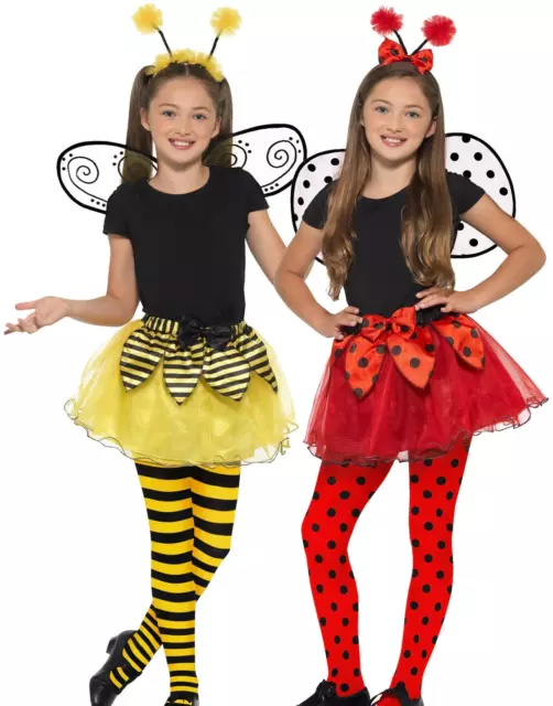 Filles Bourdon Coccinelle Robe Tutu Ailes Enfant Insecte Costume Neuf